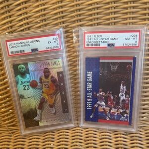 Graded cards LeBron James PSA 6 and Michael Jordan’s PSA 8